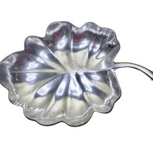 Vintage 90s Cast Aluminum 15" Leaf Bowl By Ihi India
